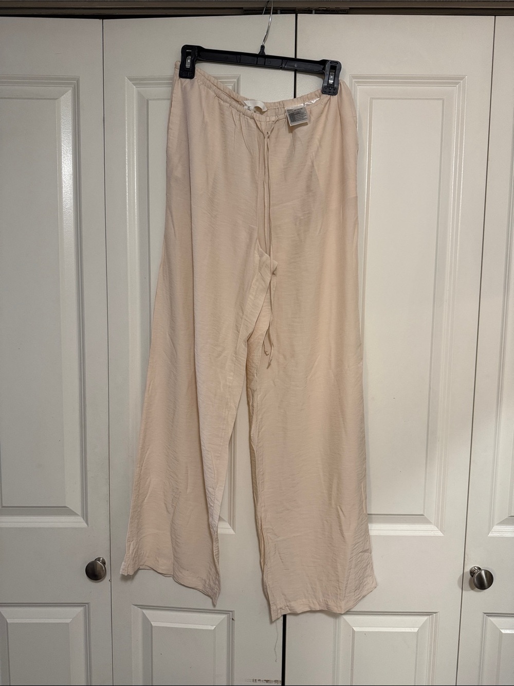 H&M Cream Wide Leg Drawstring Pants